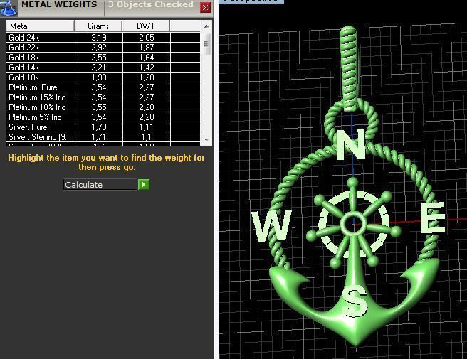 Pendant Compass 3D print model_1