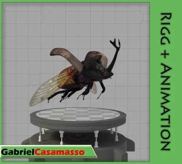 Rhinoceros Beetle Low-poly 3D model