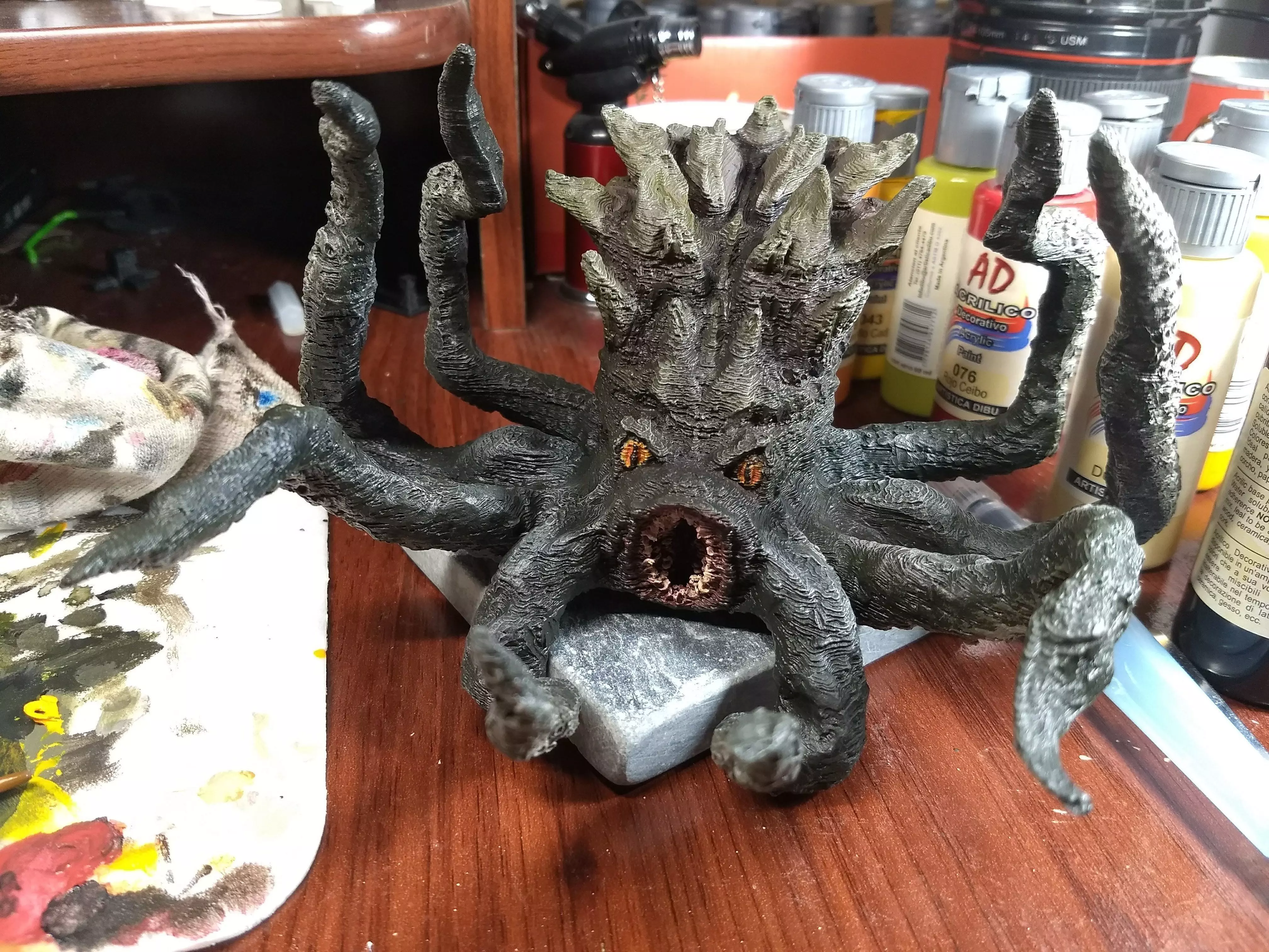 Kraken octopus statue on table 3D print model_0