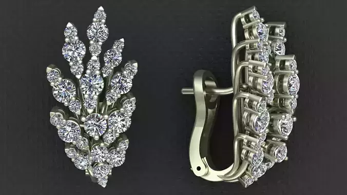 LEO PIZZO DIAMOND EARRINGS 3D print model