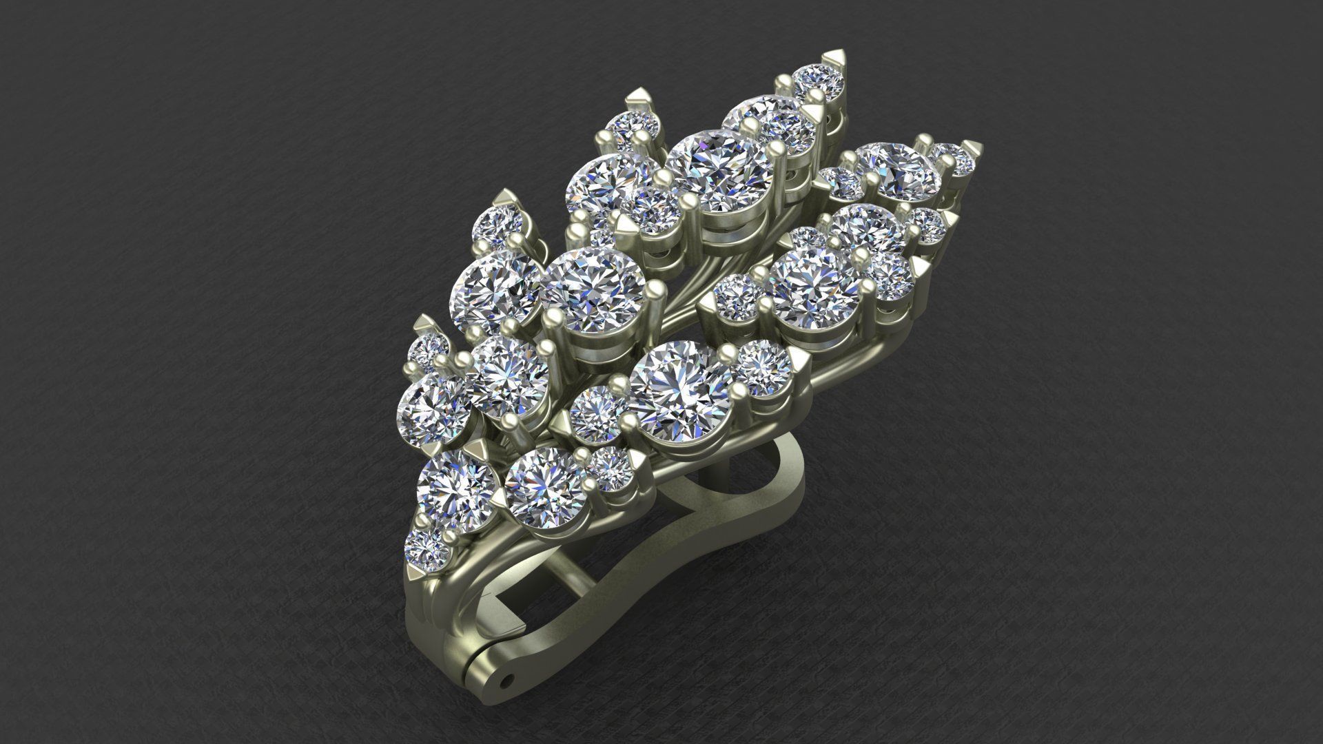 LEO PIZZO DIAMOND EARRINGS 3D print model_1