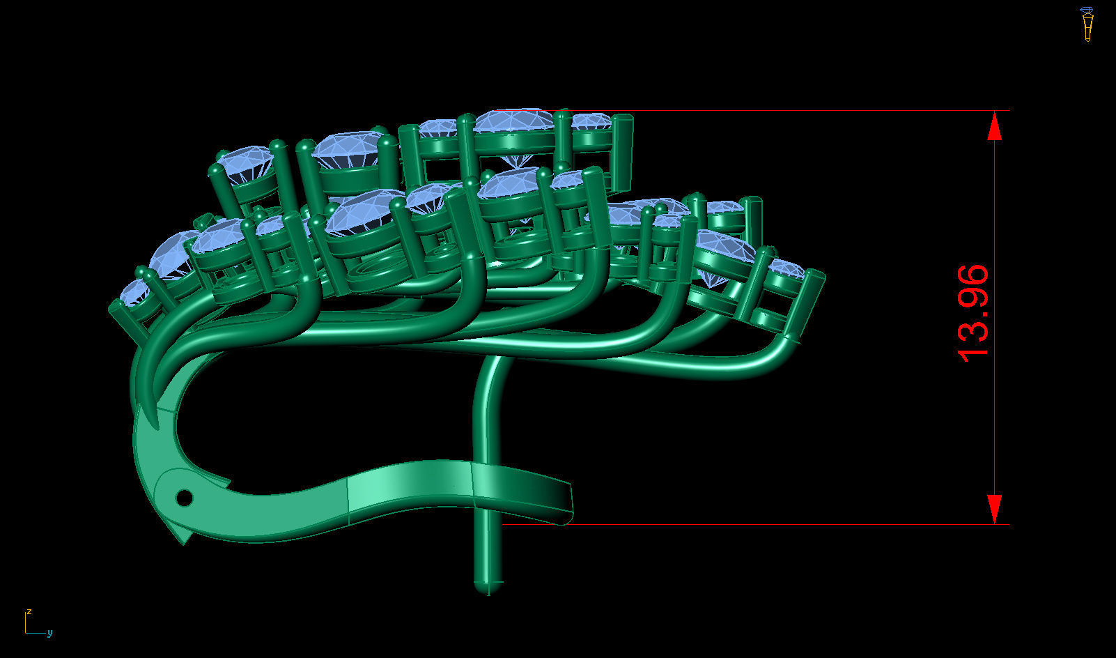 LEO PIZZO DIAMOND EARRINGS 3D print model_8