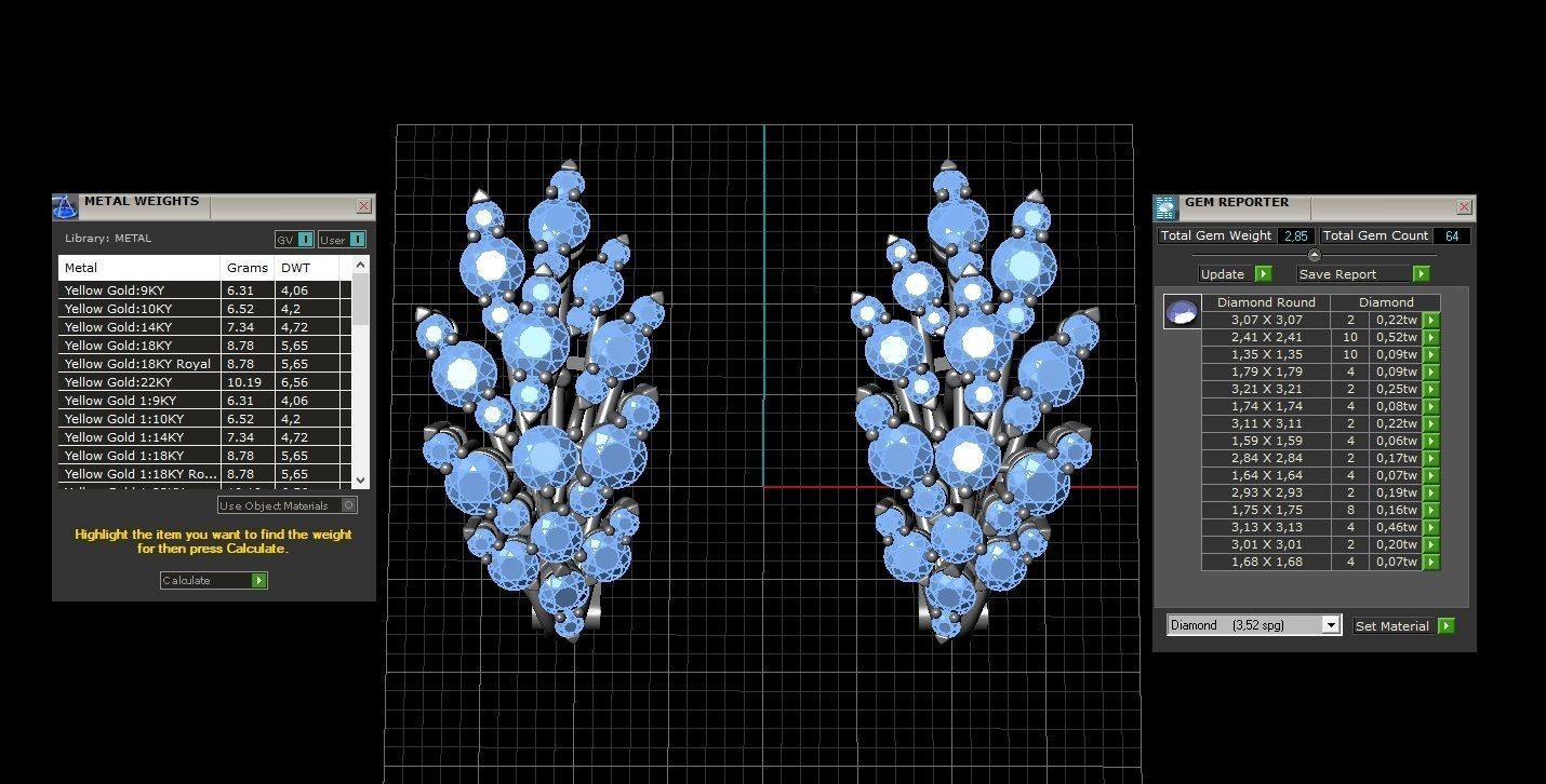 LEO PIZZO DIAMOND EARRINGS 3D print model_10