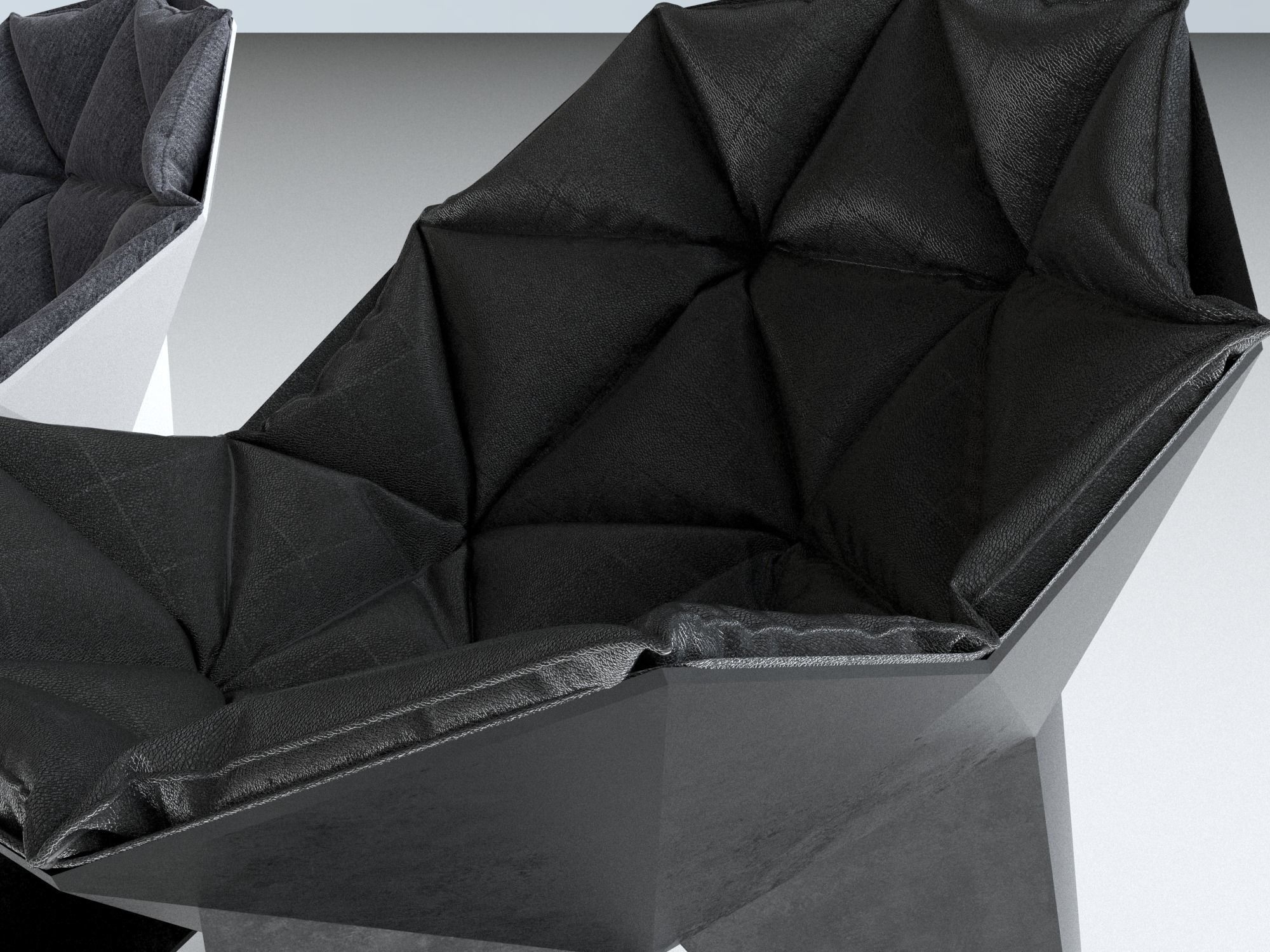 egg chair 3D model_2