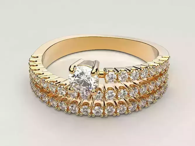 Engagement ring 18 Free 3D print model