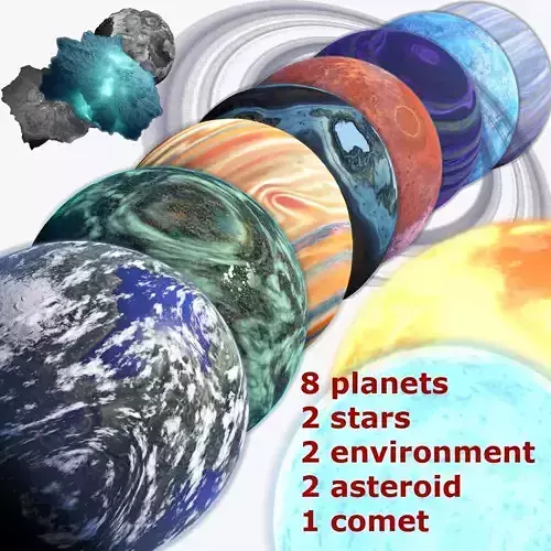 Space Object Collection Game Ready