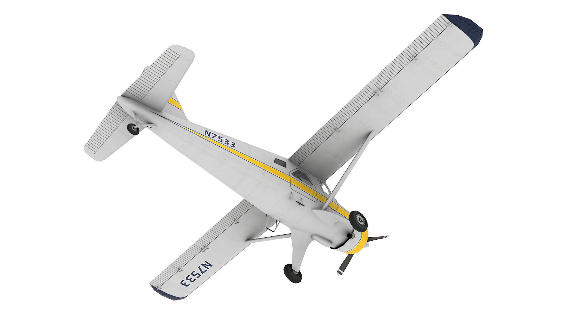 DeHavilland DHC-2 Beaver Low-poly 3D model_6
