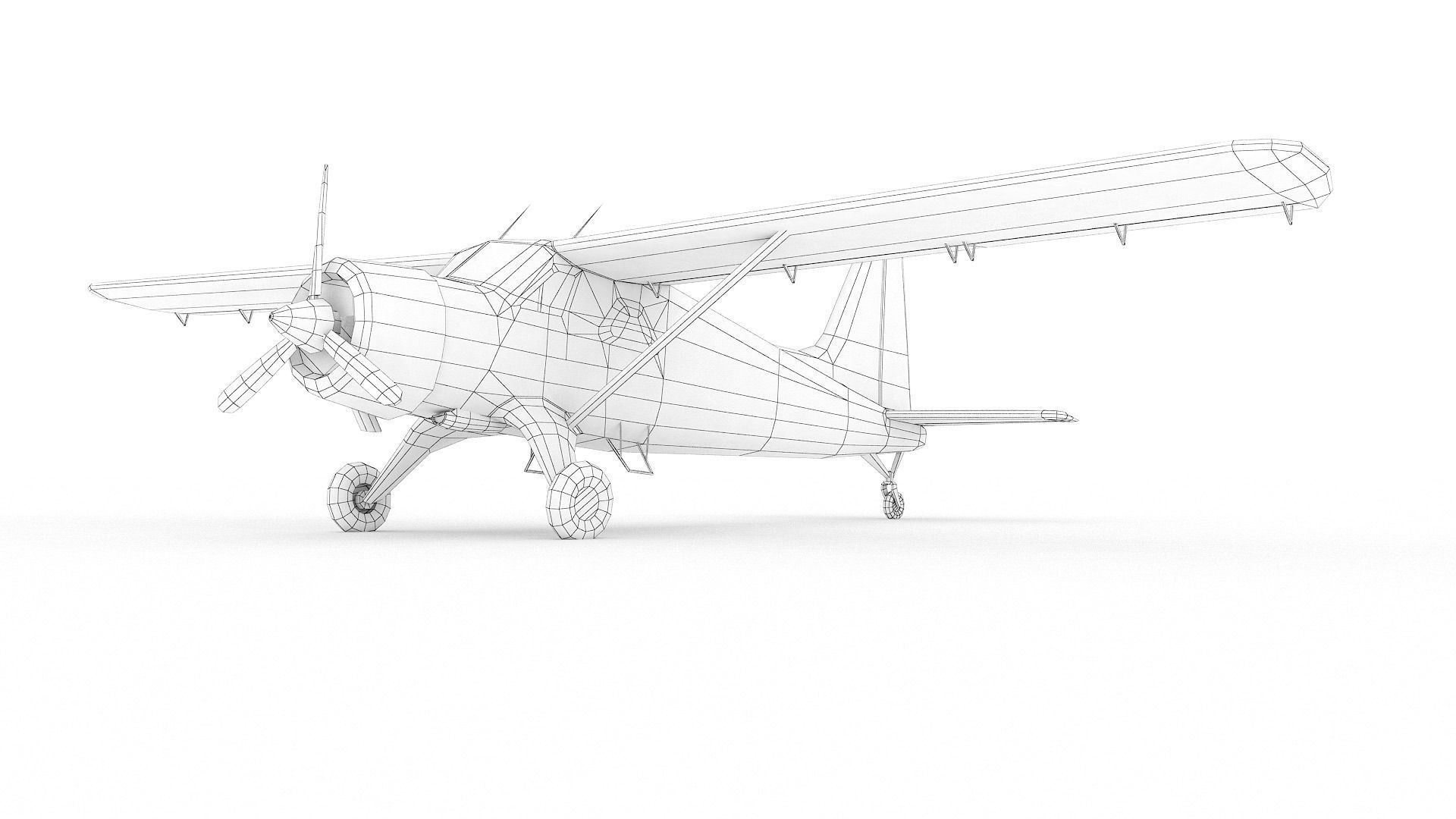 DeHavilland DHC-2 Beaver Low-poly 3D model_9