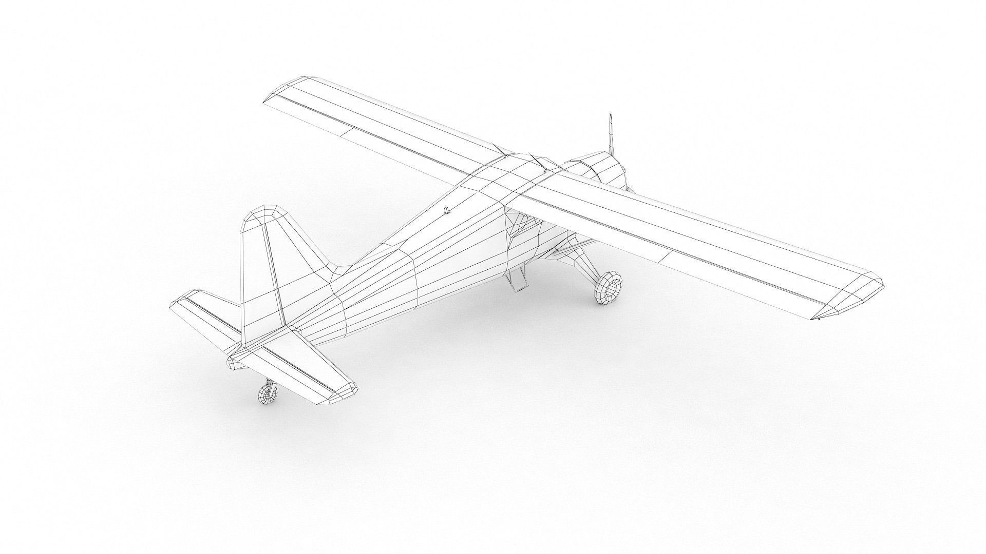 DeHavilland DHC-2 Beaver Low-poly 3D model_10
