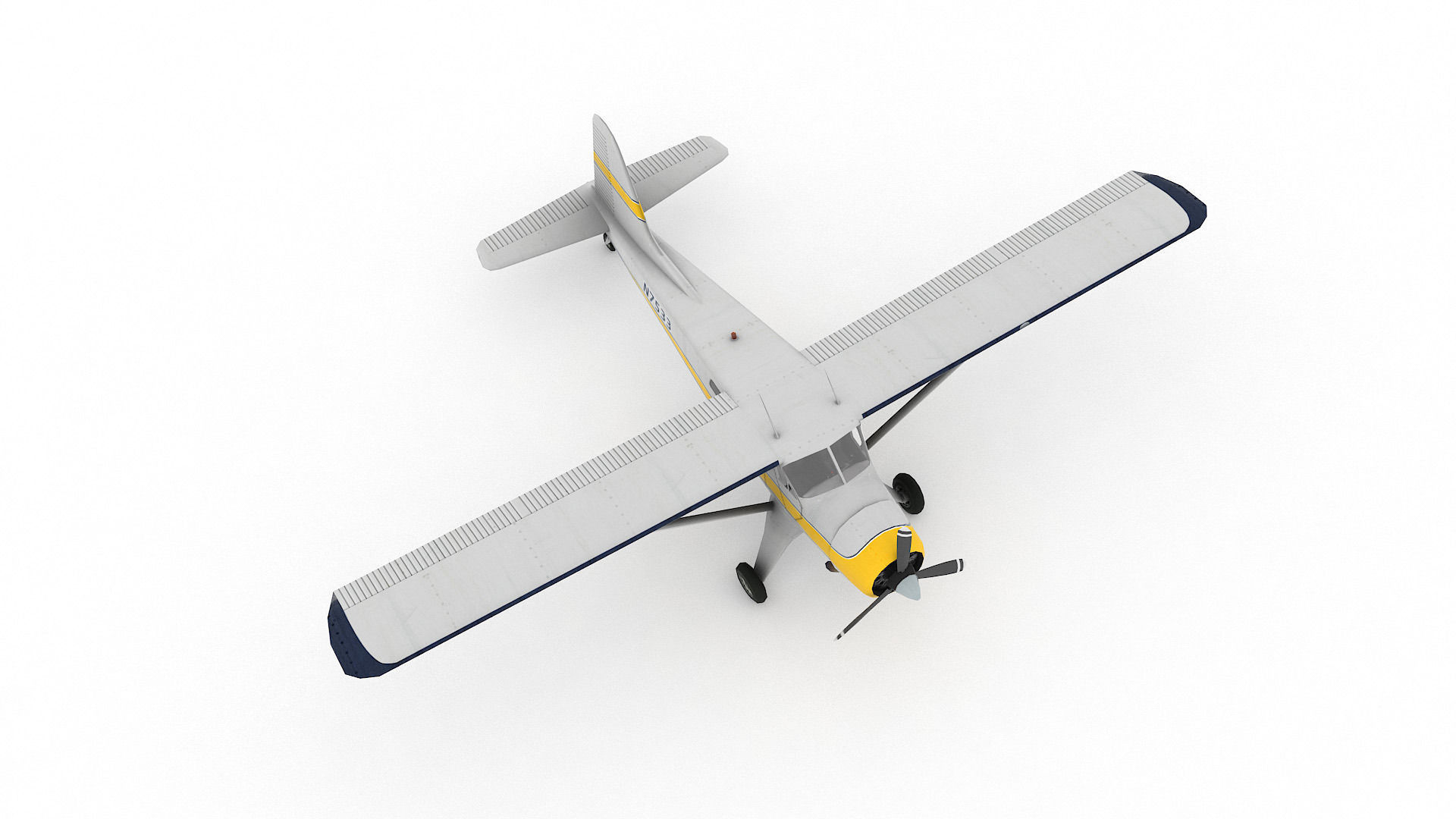 DeHavilland DHC-2 Beaver Low-poly 3D model_5