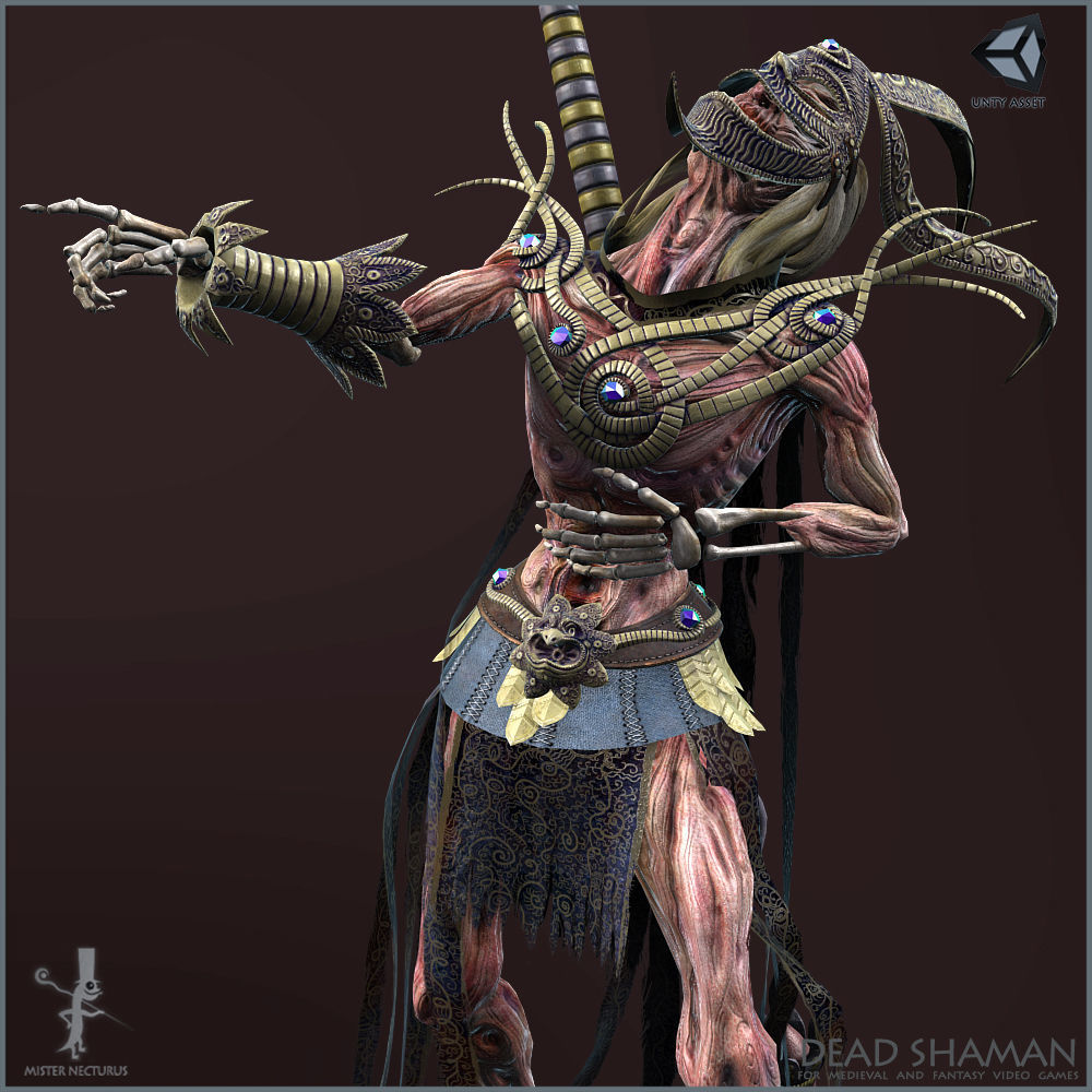 Dead Shaman Light Version Low-poly 3D model_13