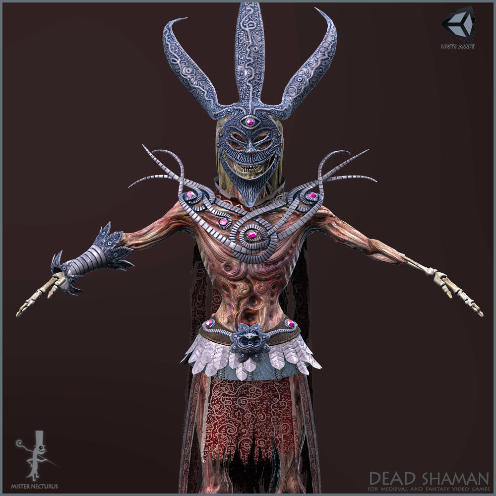 Dead Shaman Light Version Low-poly 3D model_3