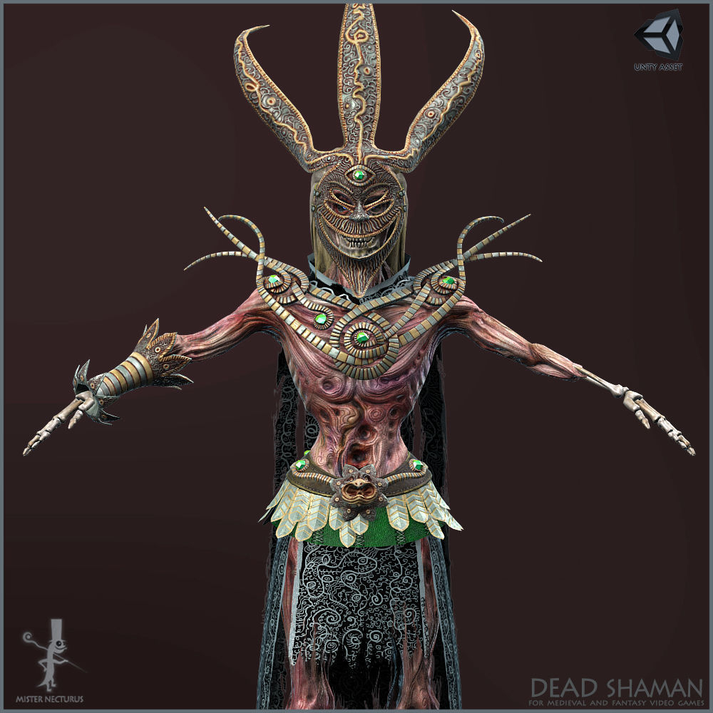 Dead Shaman Light Version Low-poly 3D model_4