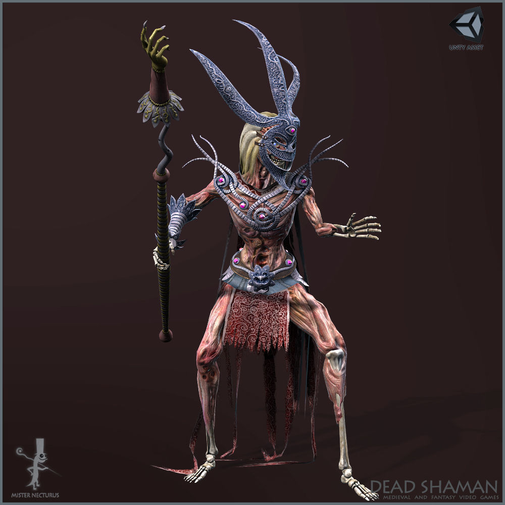 Dead Shaman Light Version Low-poly 3D model_9