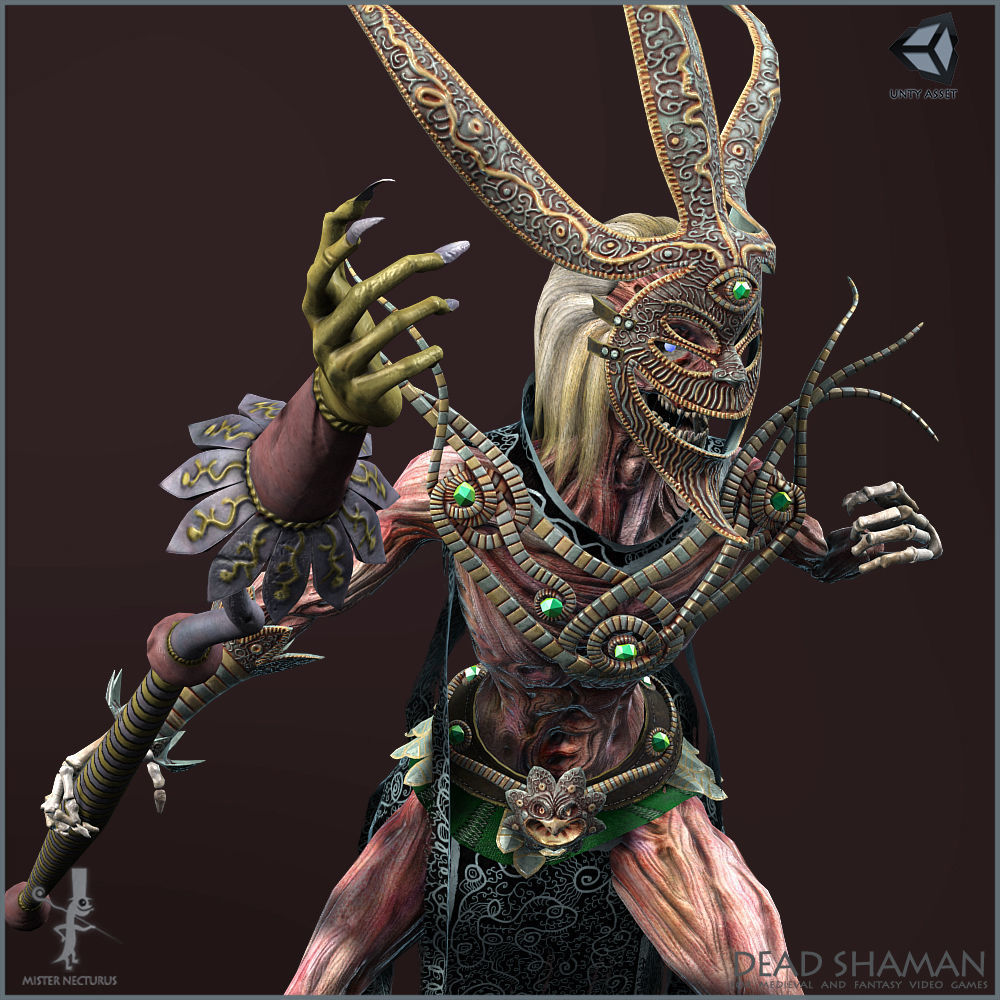 Dead Shaman Light Version Low-poly 3D model_8