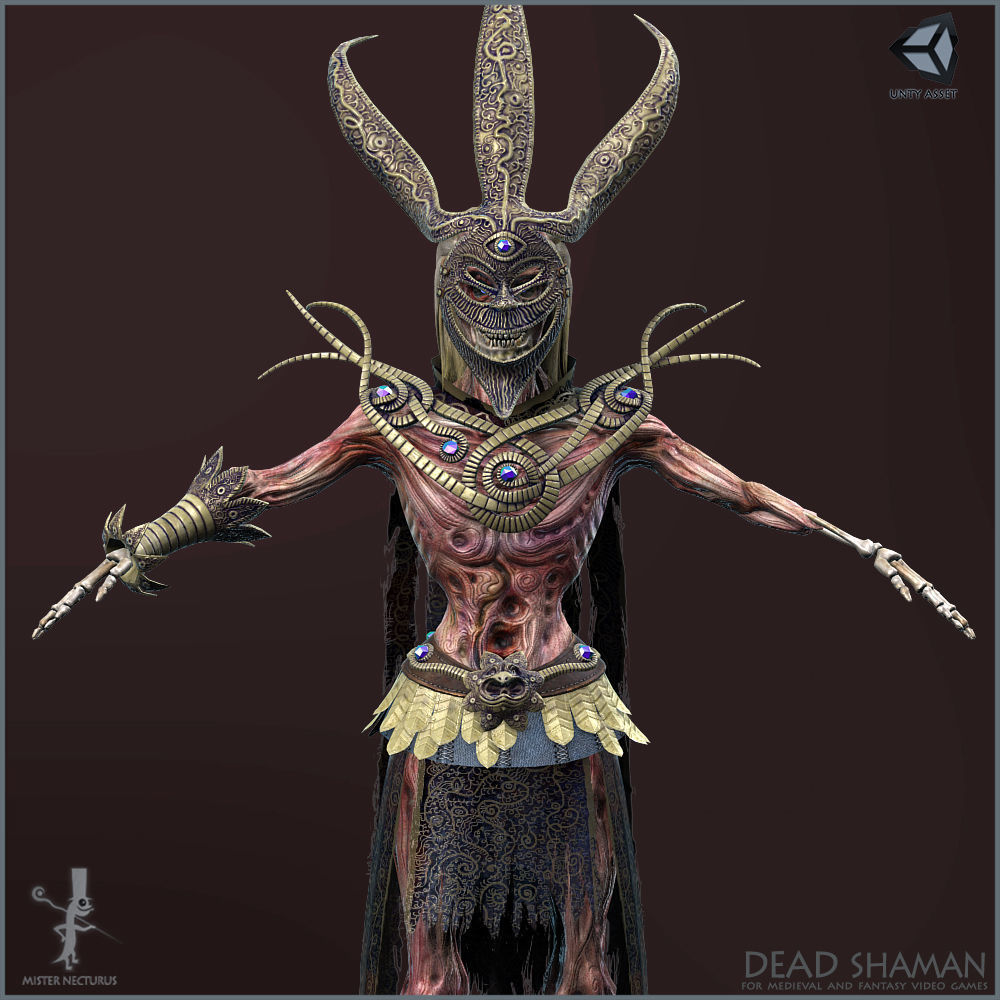 Dead Shaman Light Version Low-poly 3D model_6