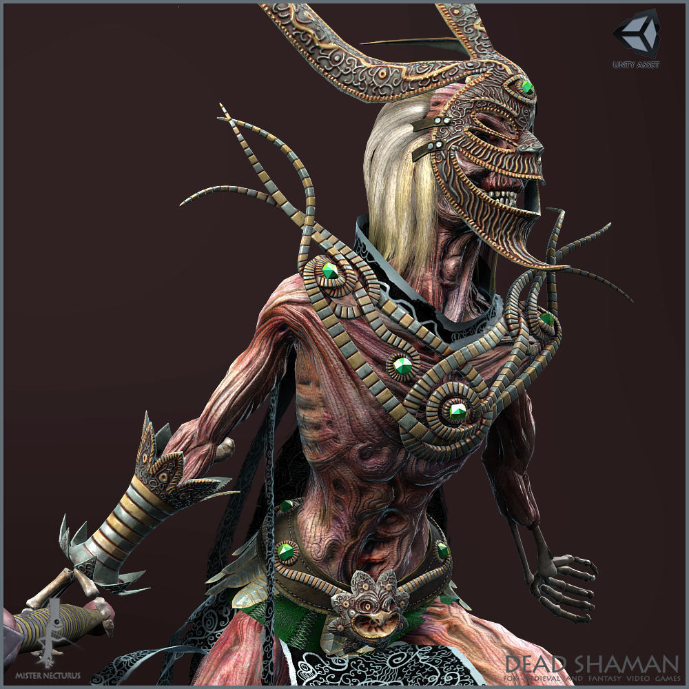 Dead Shaman Light Version Low-poly 3D model_7