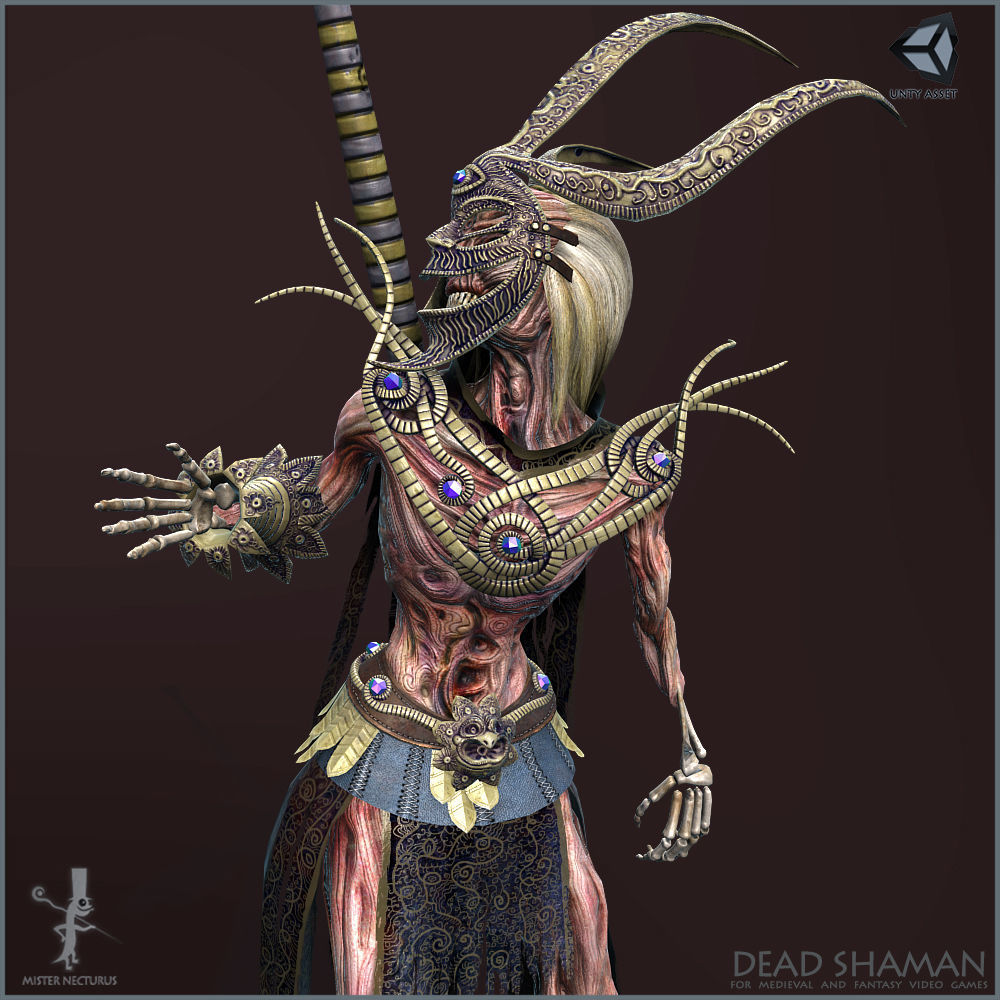Dead Shaman Light Version Low-poly 3D model_11