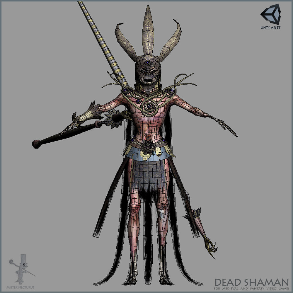 Dead Shaman Light Version Low-poly 3D model_12