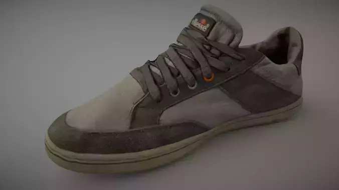 Worn sneaker shoe low poly 3D model