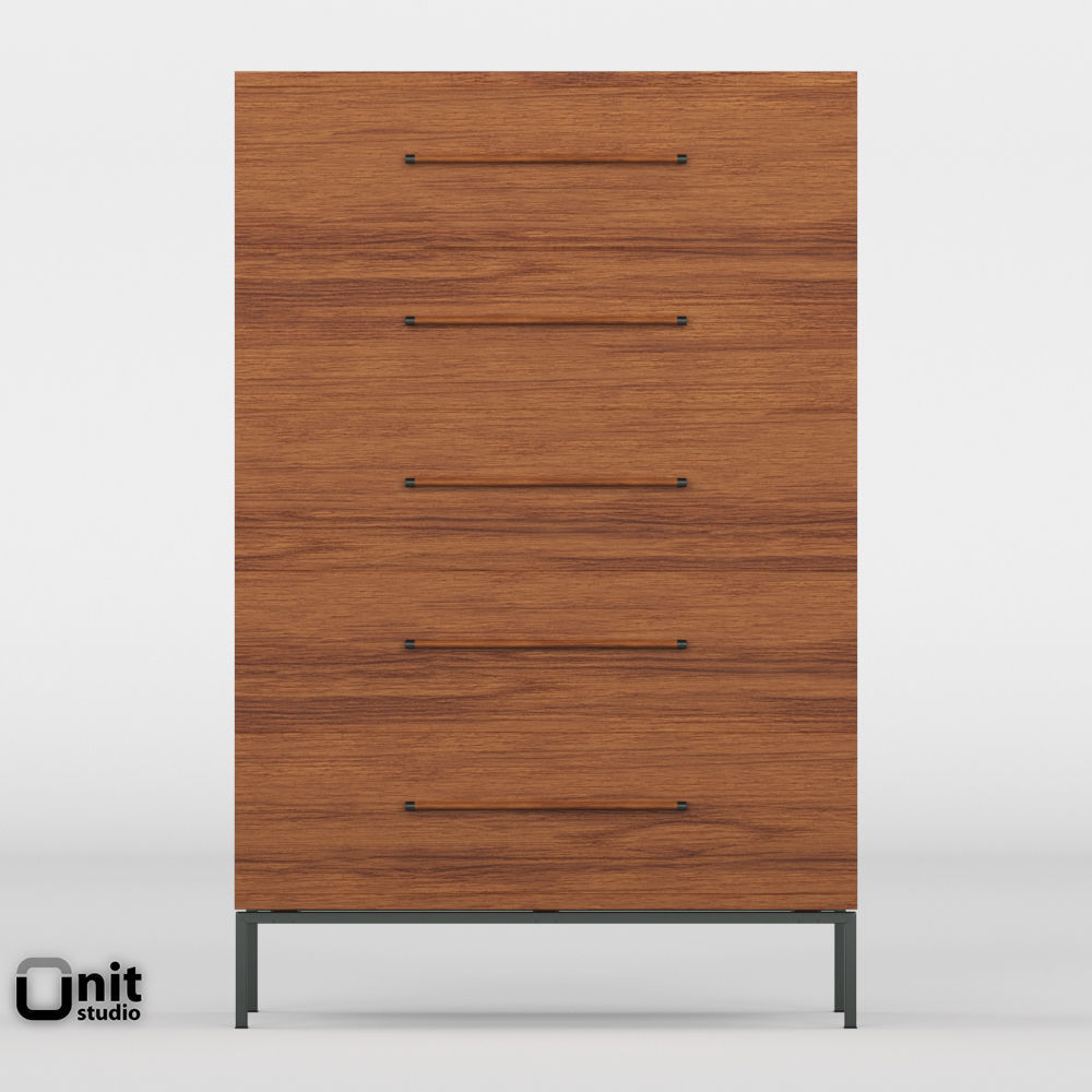 Nash 5 Drawer Dresser by West Elm 3D model_3