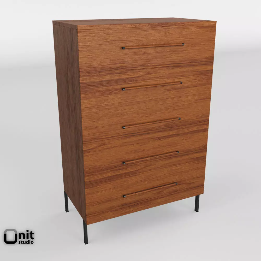 Nash 5 Drawer Dresser by West Elm 3D model_0