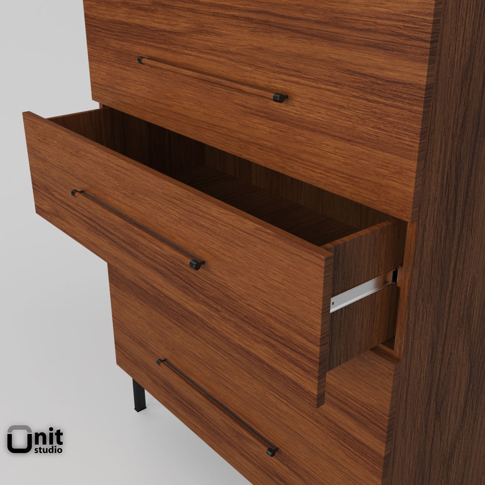Nash 5 Drawer Dresser by West Elm 3D model_1