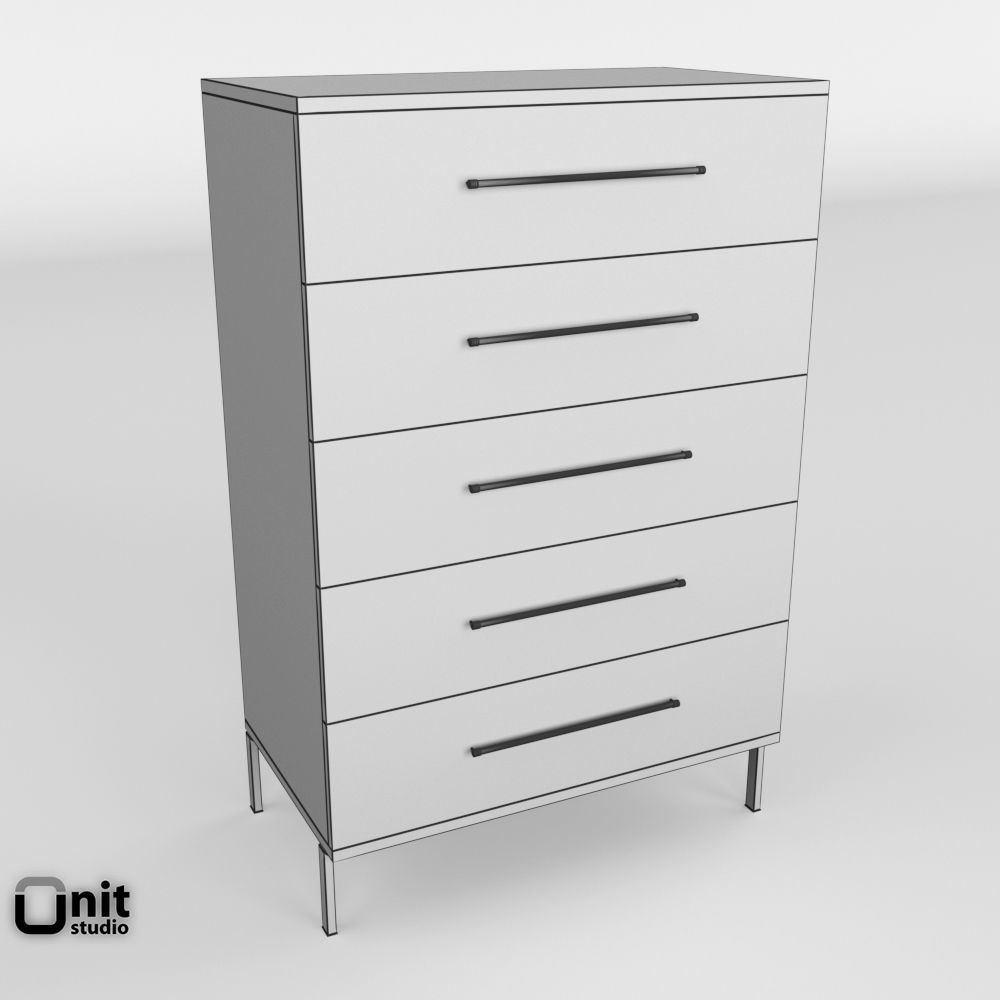 Nash 5 Drawer Dresser by West Elm 3D model_5