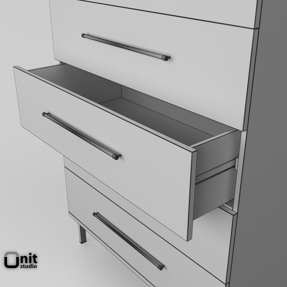 Nash 5 Drawer Dresser by West Elm 3D model_4