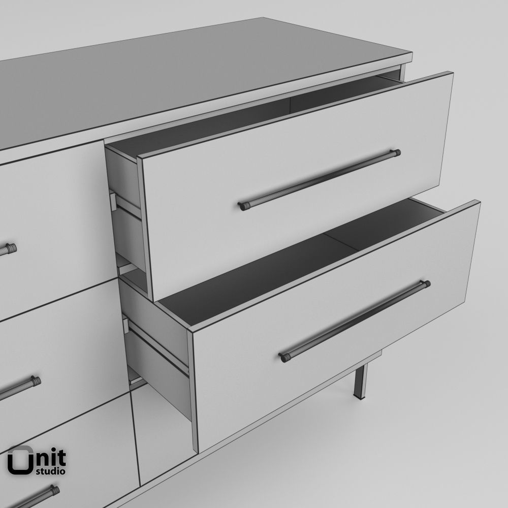 Nash 6 Drawer Dresser by West Elm  3D model_5
