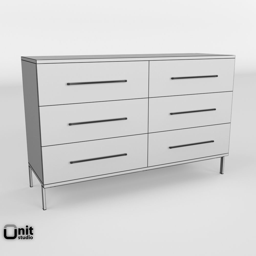 Nash 6 Drawer Dresser by West Elm  3D model_4