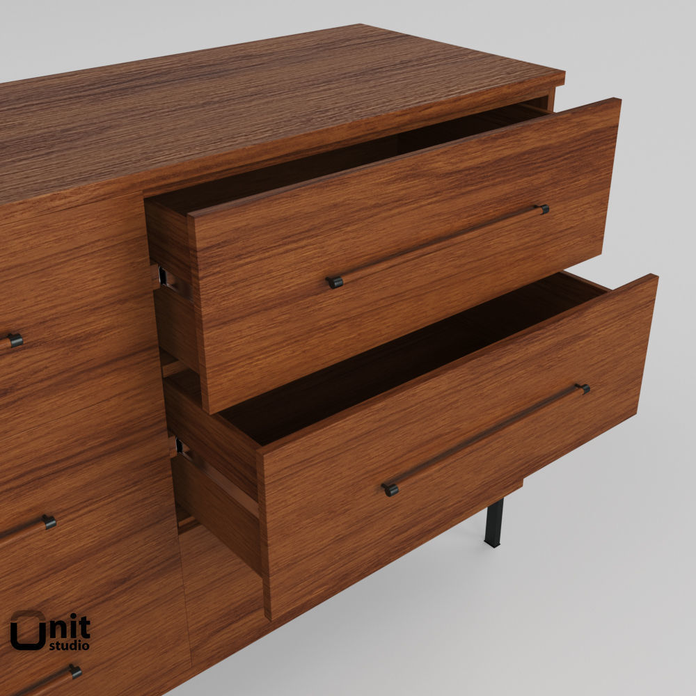Nash 6 Drawer Dresser by West Elm  3D model_3