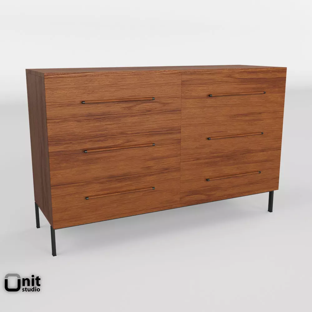 Nash 6 Drawer Dresser by West Elm  3D model_0