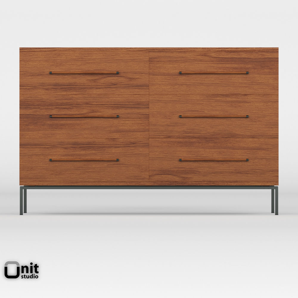 Nash 6 Drawer Dresser by West Elm  3D model_1