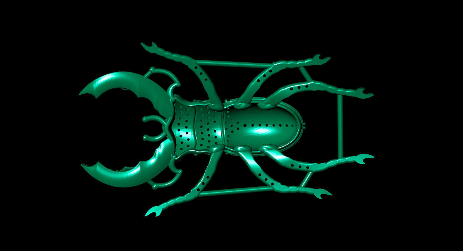 Beetle brooch with enamel 3D print model_5