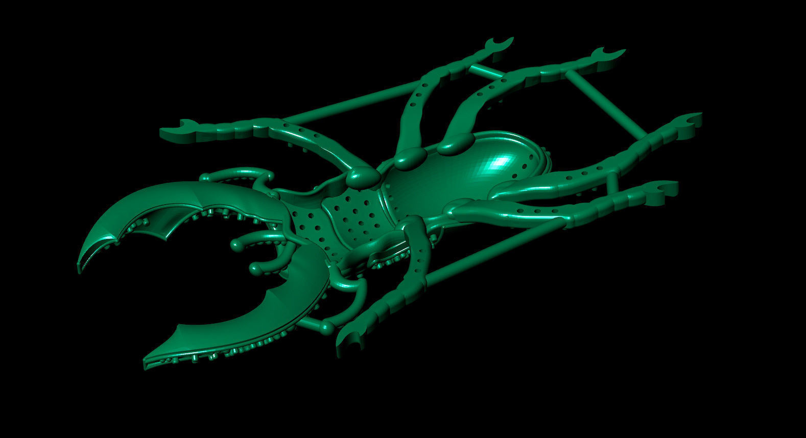 Beetle brooch with enamel 3D print model_6