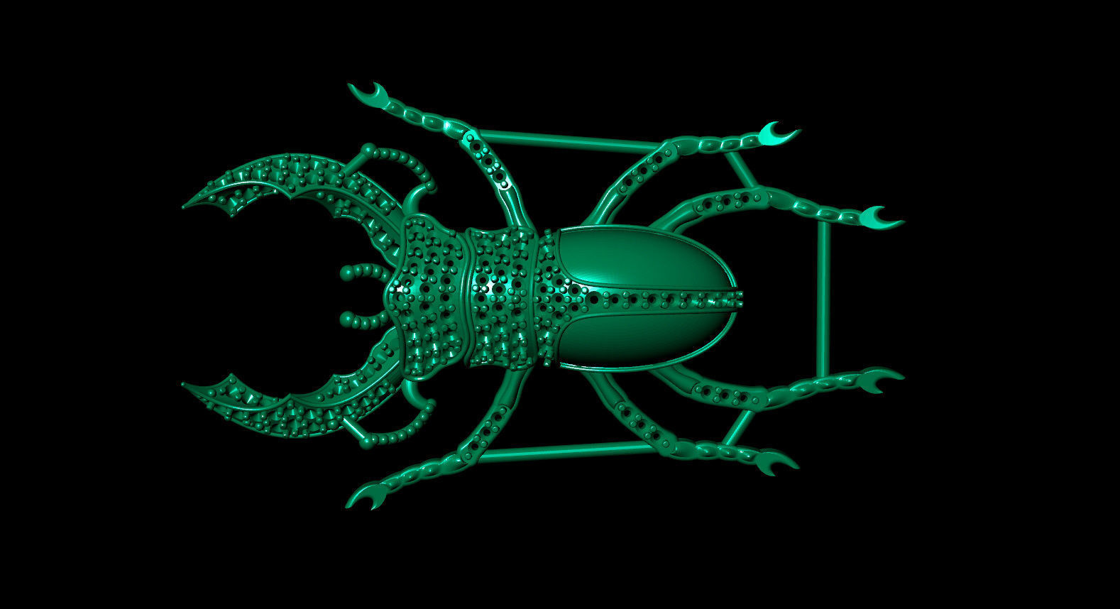 Beetle brooch with enamel 3D print model_4