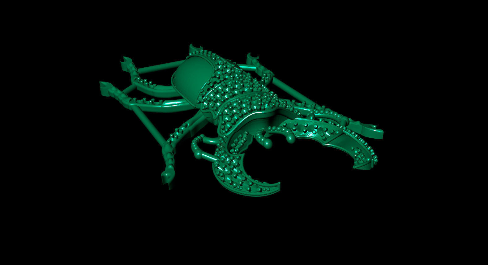 Beetle brooch with enamel 3D print model_8