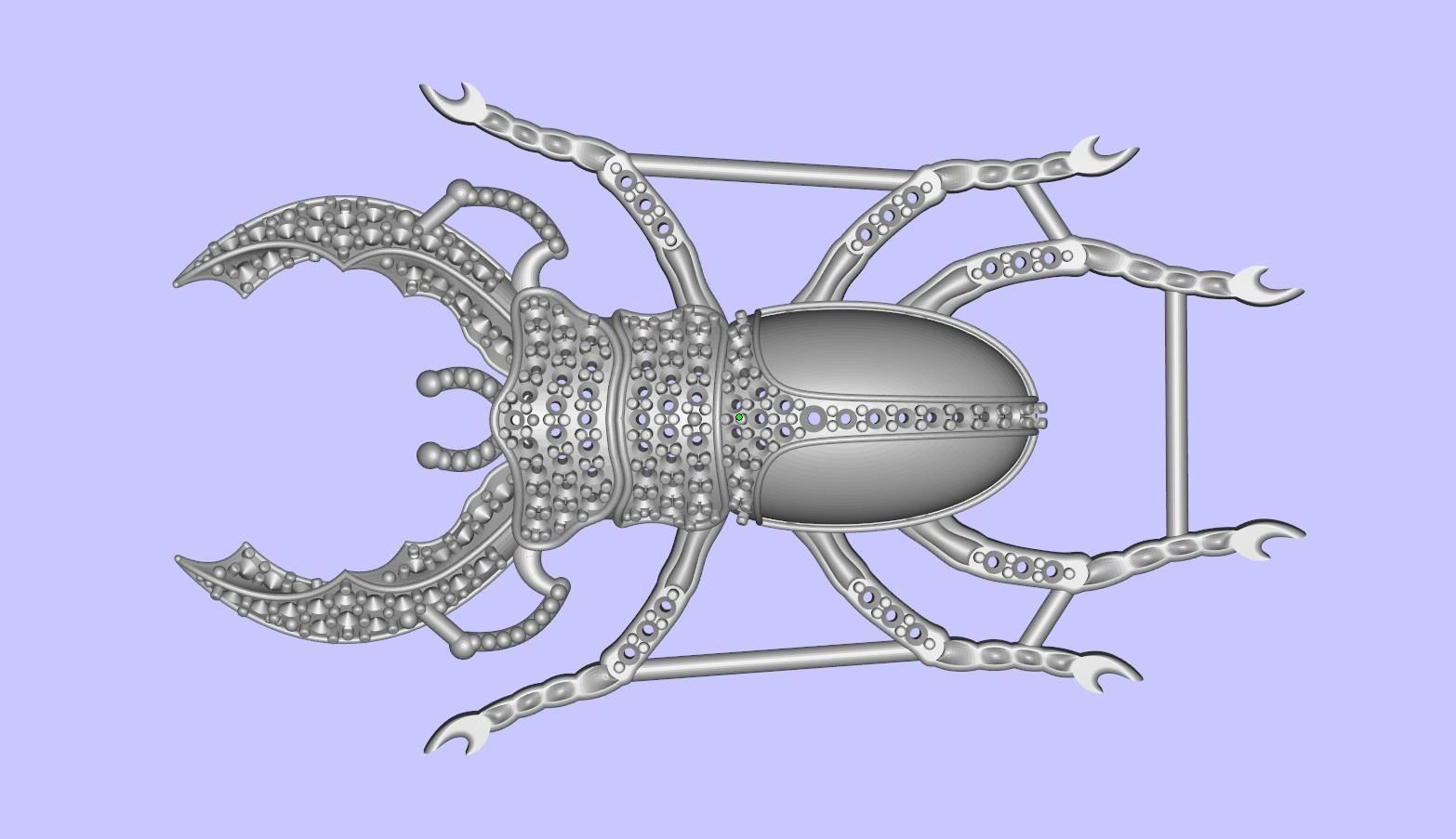 Beetle brooch with enamel 3D print model_7