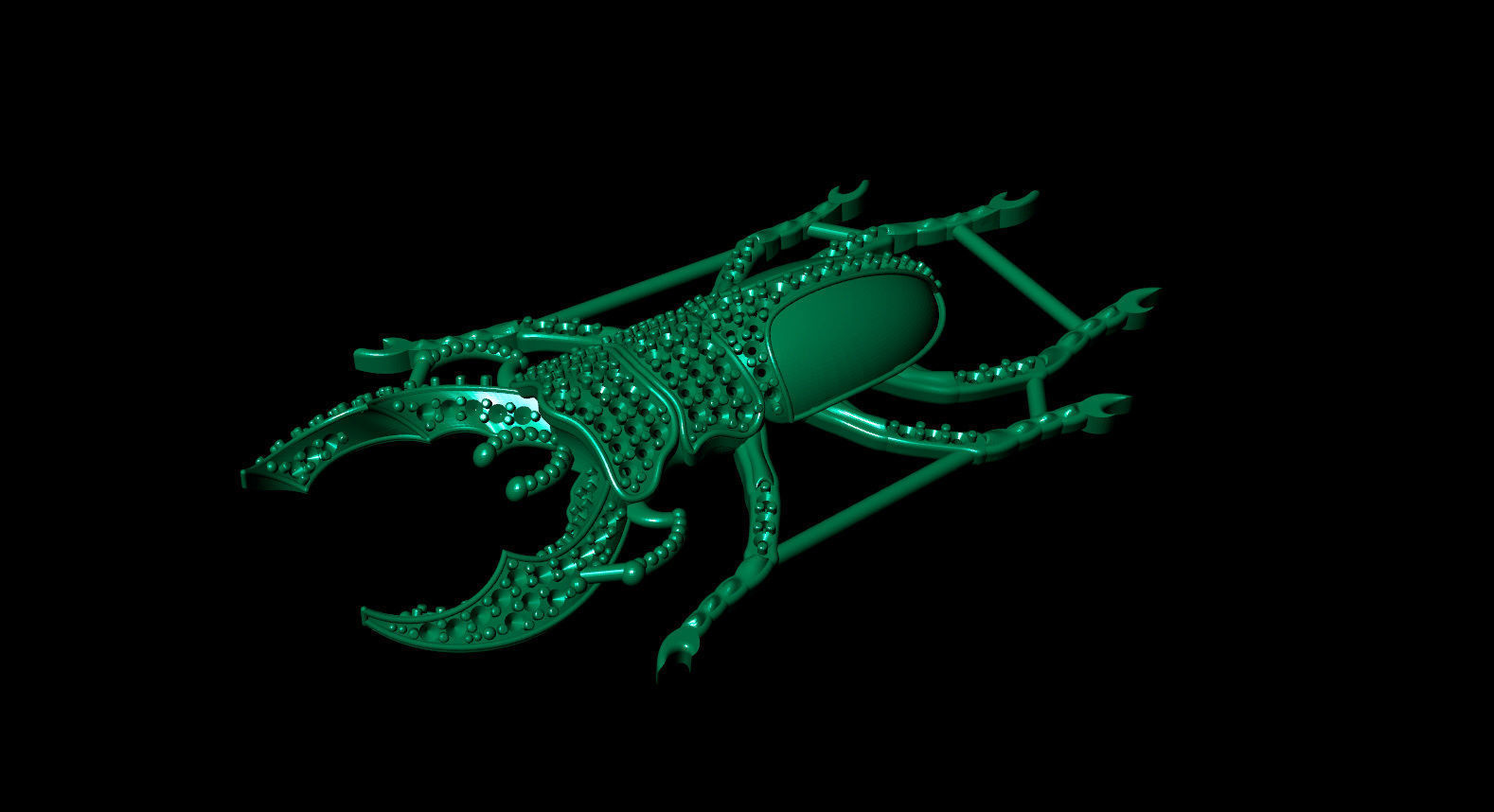 Beetle brooch with enamel 3D print model_3