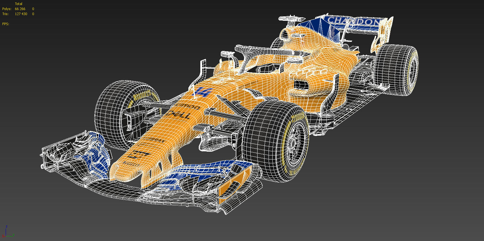 F1 McLaren mcl33 2018 3D Low-poly 3D model_16