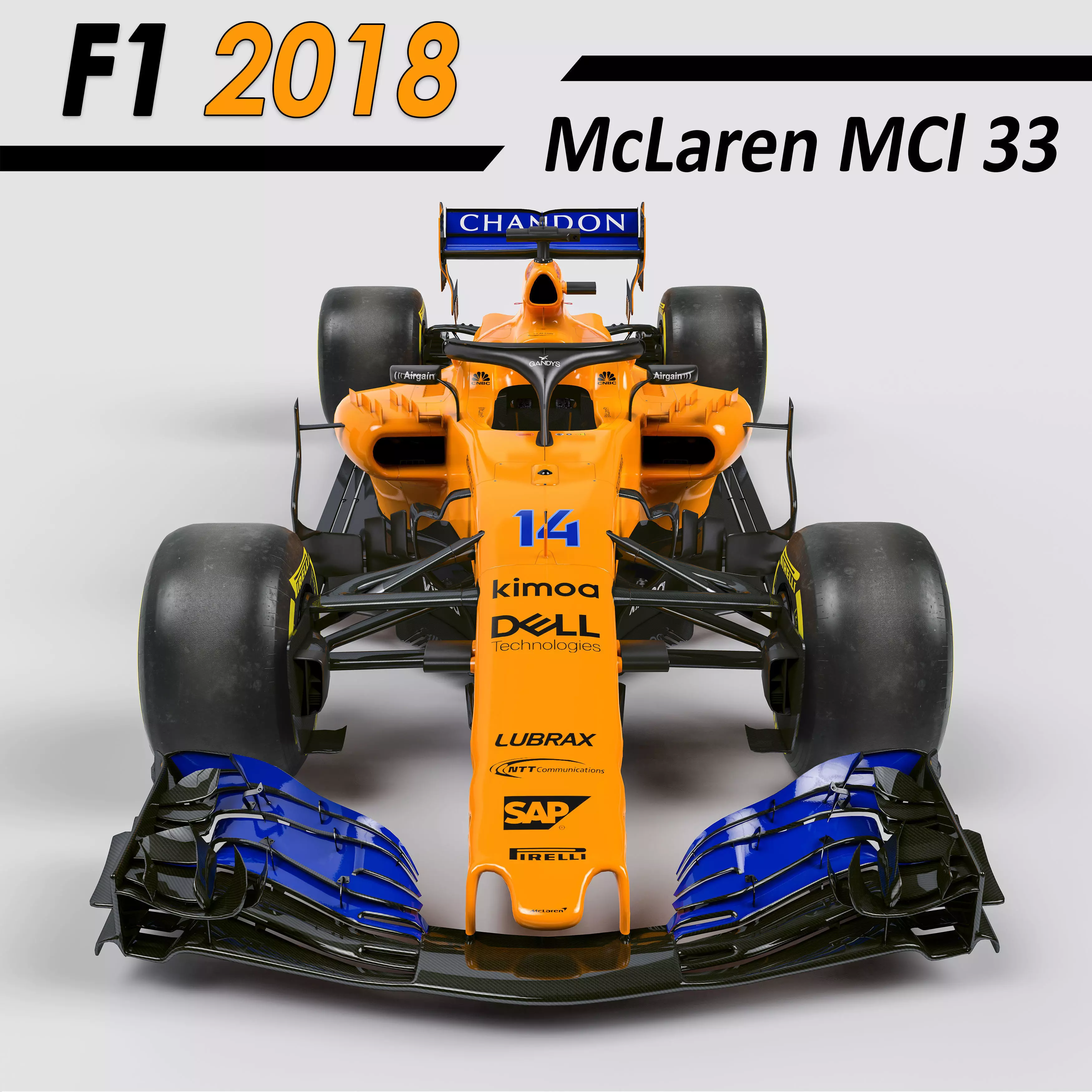 F1 McLaren mcl33 2018 3D Low-poly 3D model_0