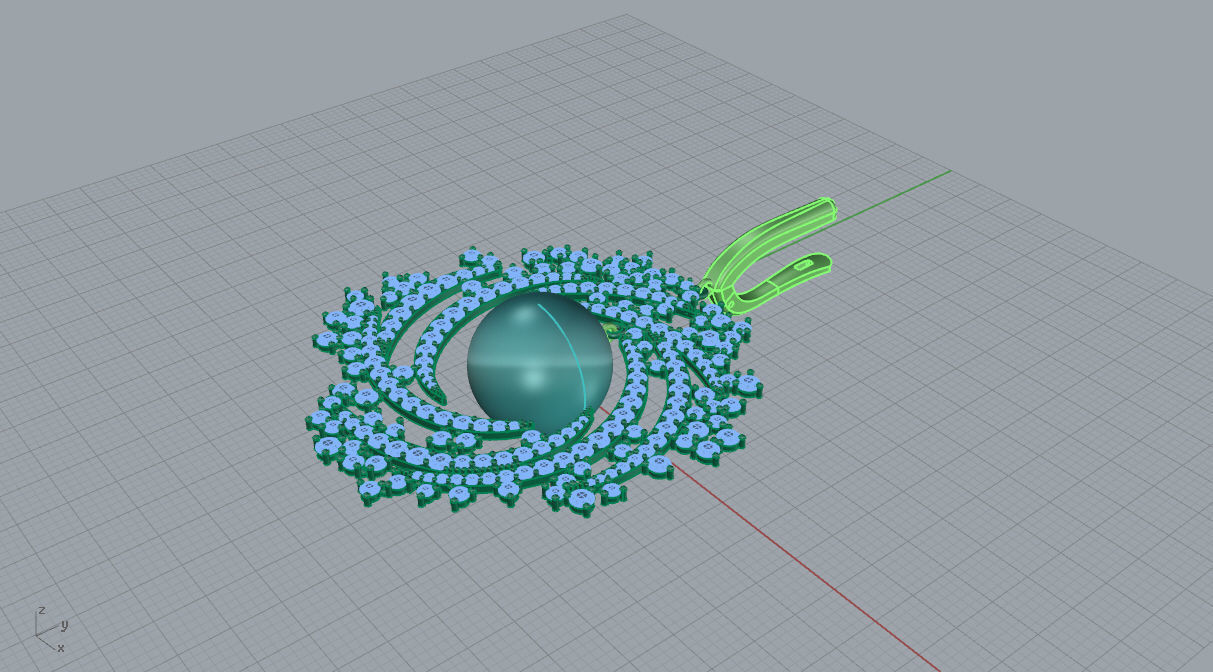 Earring with pearl  3D print model_2