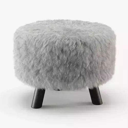 Keomi Flokati Ottoman 3D model