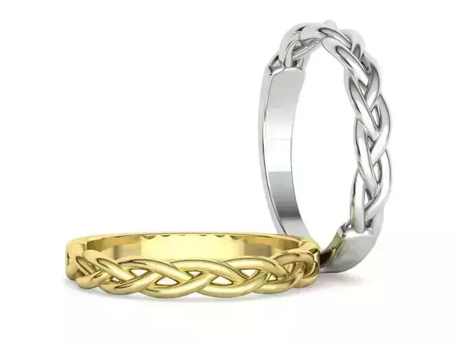 Braided ring wedding band 0228 printable model