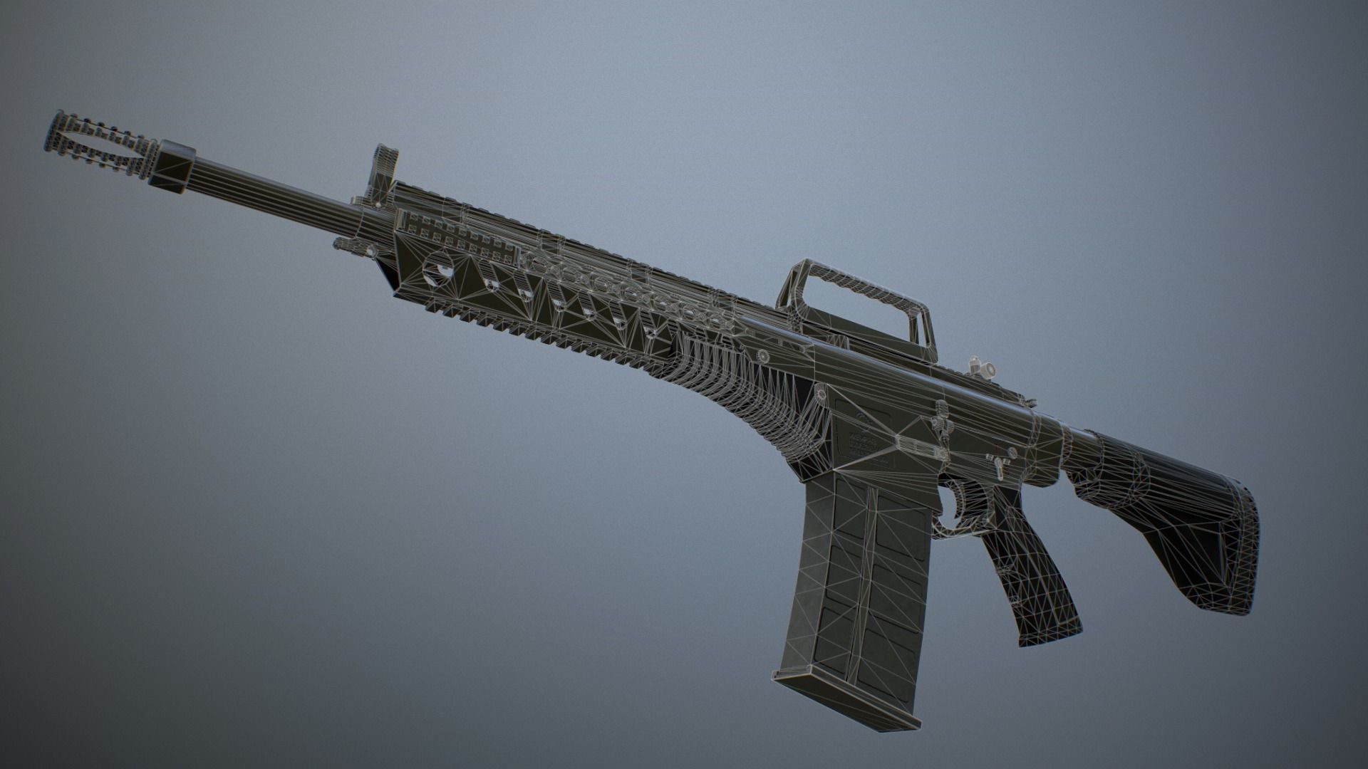 MPT-76 Turkish Battle Rifle Low-poly 3D model_7