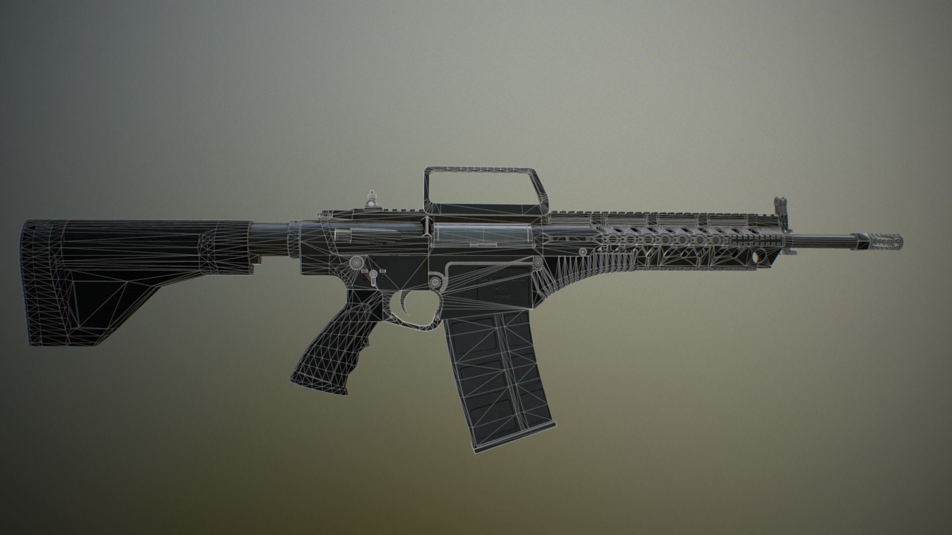 MPT-76 Turkish Battle Rifle Low-poly 3D model_5