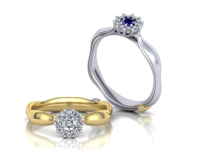 Own Design Engagement ring Paradise 0166 3D print model