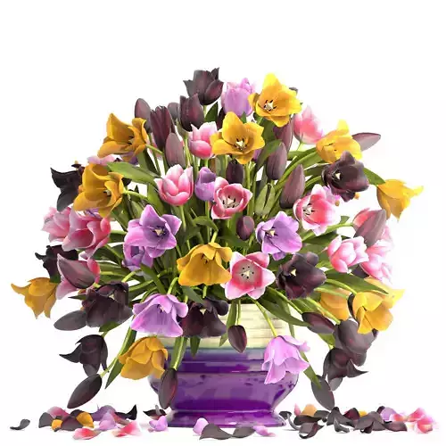 Bouquet of tulips 3D model