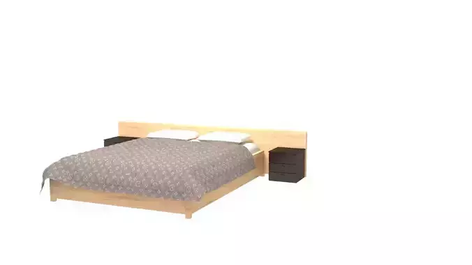 bed set with two nightstands